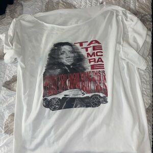 Tate Mcrae Off Shoulder Graphic Shirt